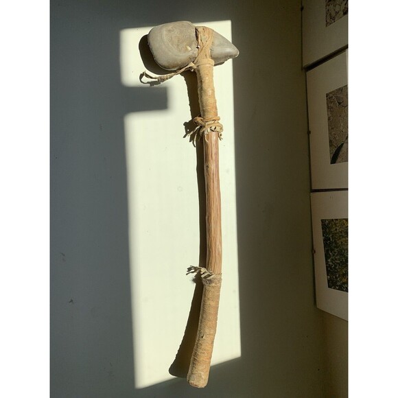 21” Native American Full Groove Stone Tomahawk 4.75” Stone Axe Head - Picture 1 of 16